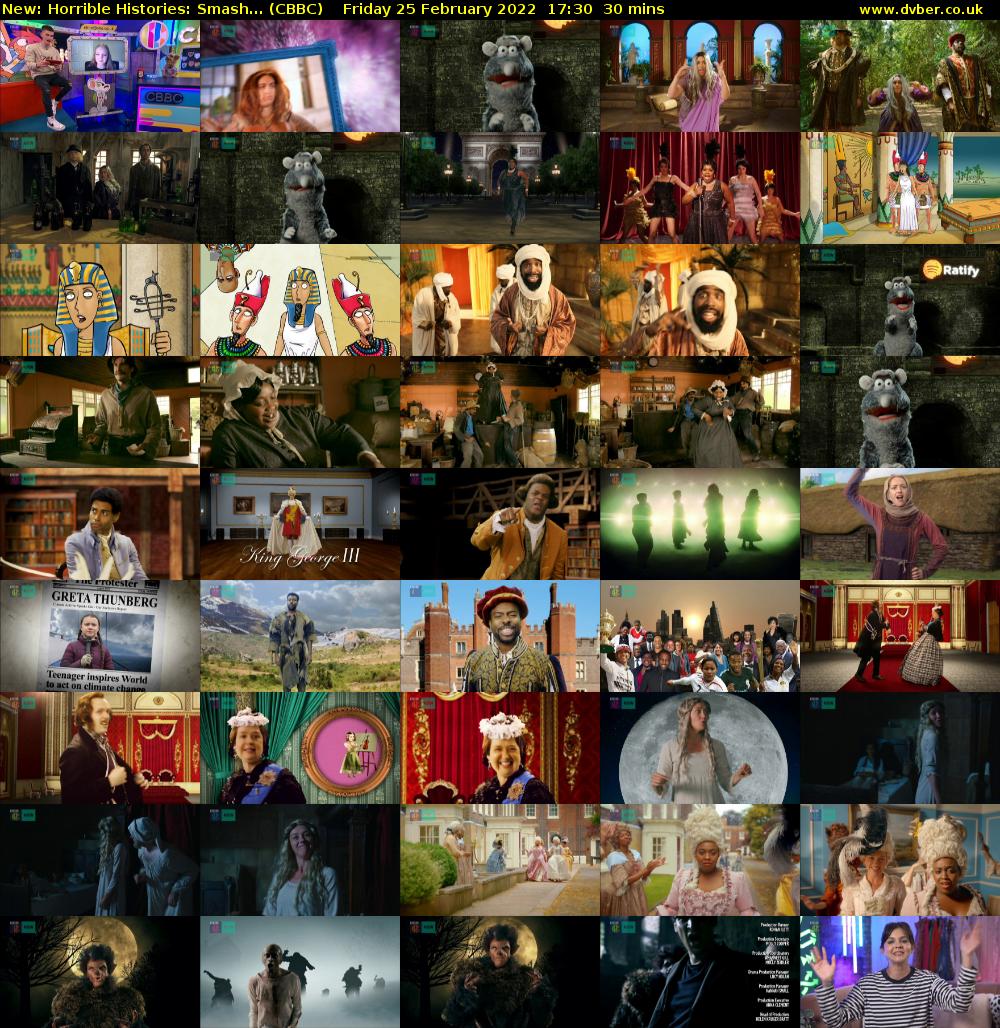 Horrible Histories: Smash... (CBBC) Friday 25 February 2022 17:30 - 18:00
