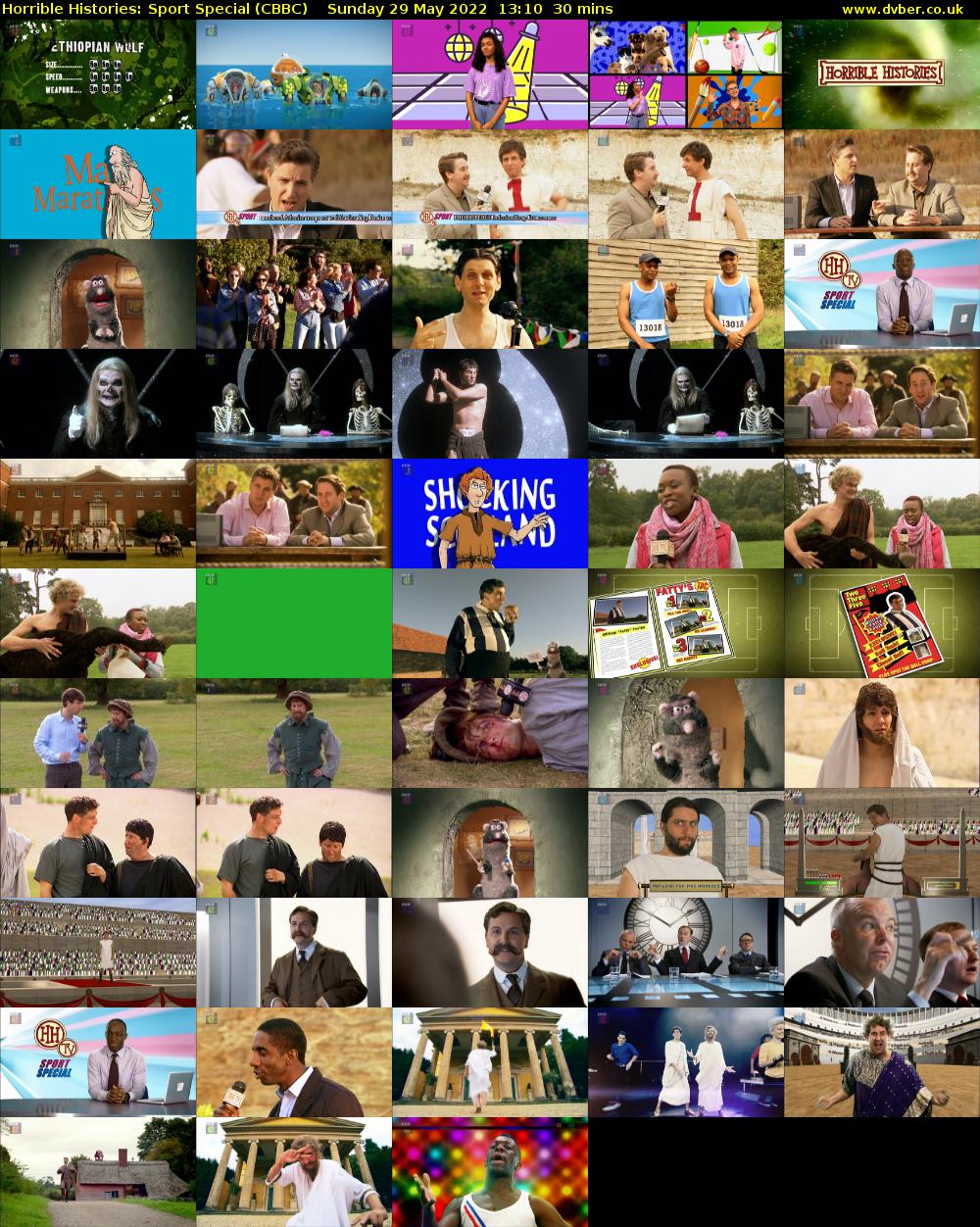 Horrible Histories: Sport Special (CBBC) Sunday 29 May 2022 13:10 - 13:40