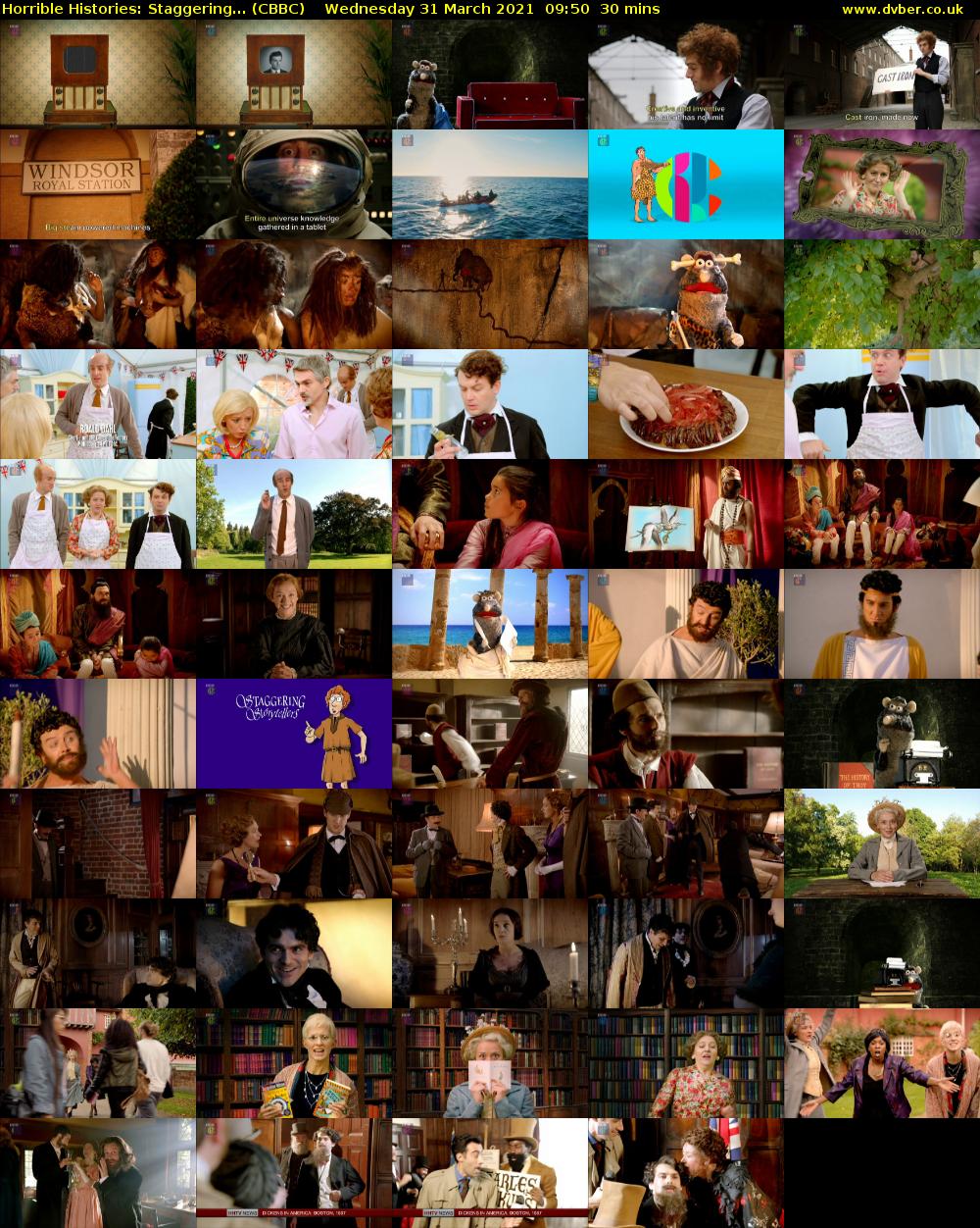Horrible Histories: Staggering... (CBBC) Wednesday 31 March 2021 09:50 - 10:20