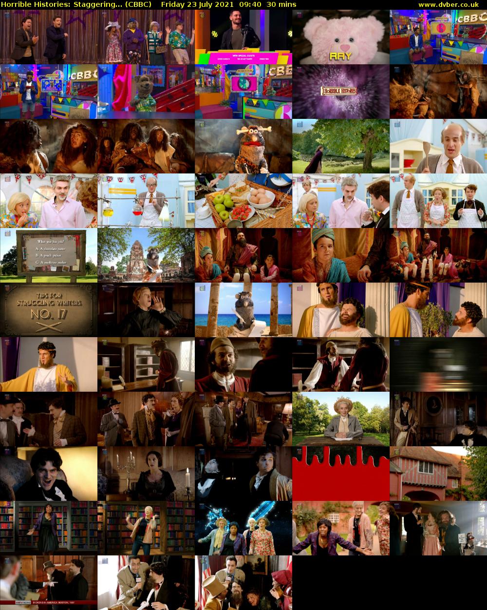 Horrible Histories: Staggering... (CBBC) Friday 23 July 2021 09:40 - 10:10