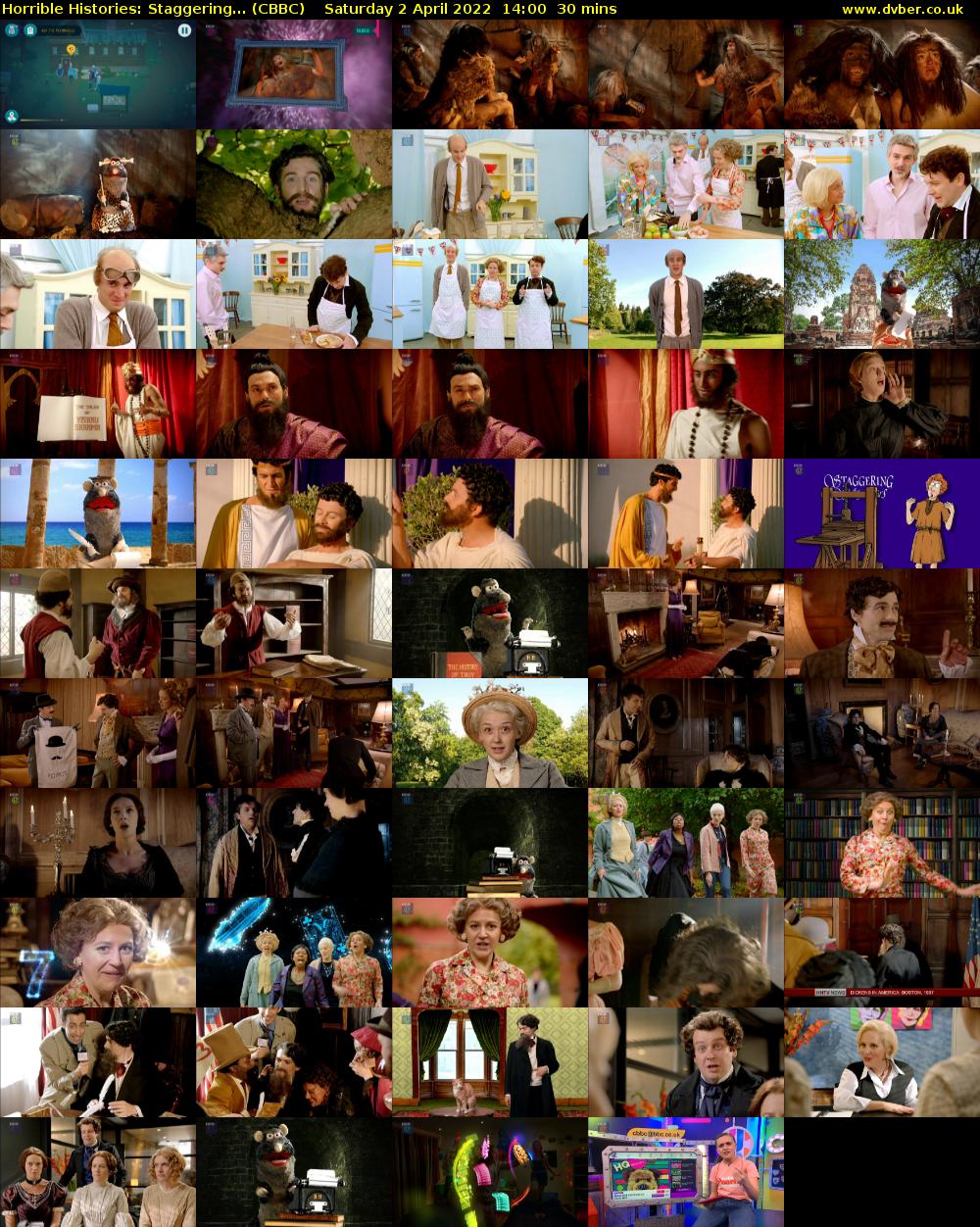 Horrible Histories: Staggering... (CBBC) Saturday 2 April 2022 14:00 - 14:30