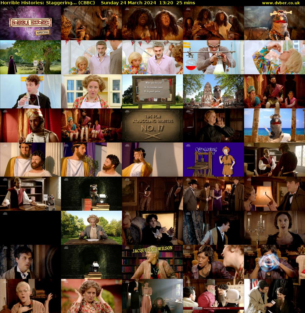 Horrible Histories: Staggering... (CBBC) Sunday 24 March 2024 13:20 - 13:45