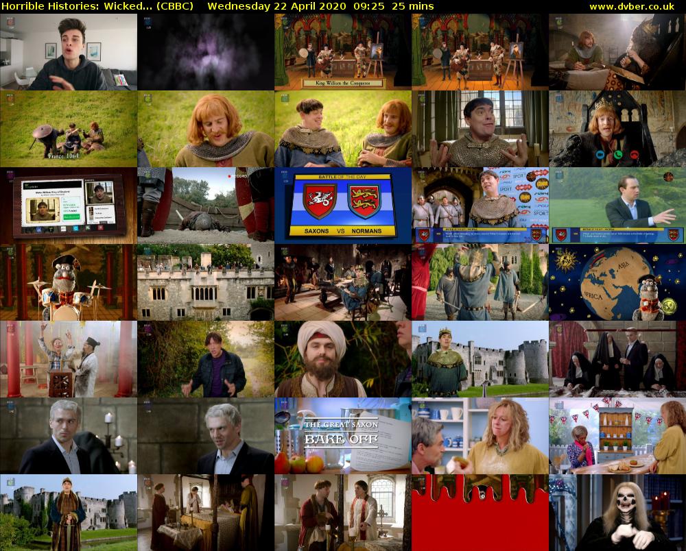 Horrible Histories: Wicked... (CBBC) Wednesday 22 April 2020 09:25 - 09:50
