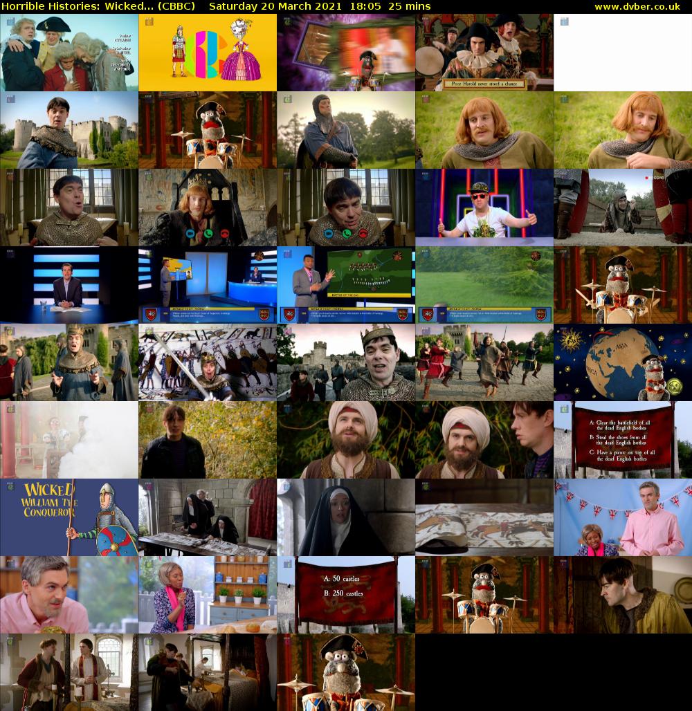 Horrible Histories: Wicked... (CBBC) Saturday 20 March 2021 18:05 - 18:30