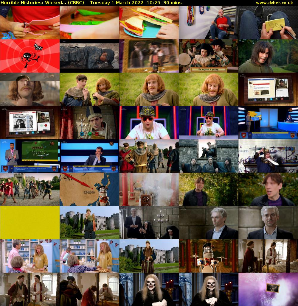 Horrible Histories: Wicked... (CBBC) Tuesday 1 March 2022 10:25 - 10:55