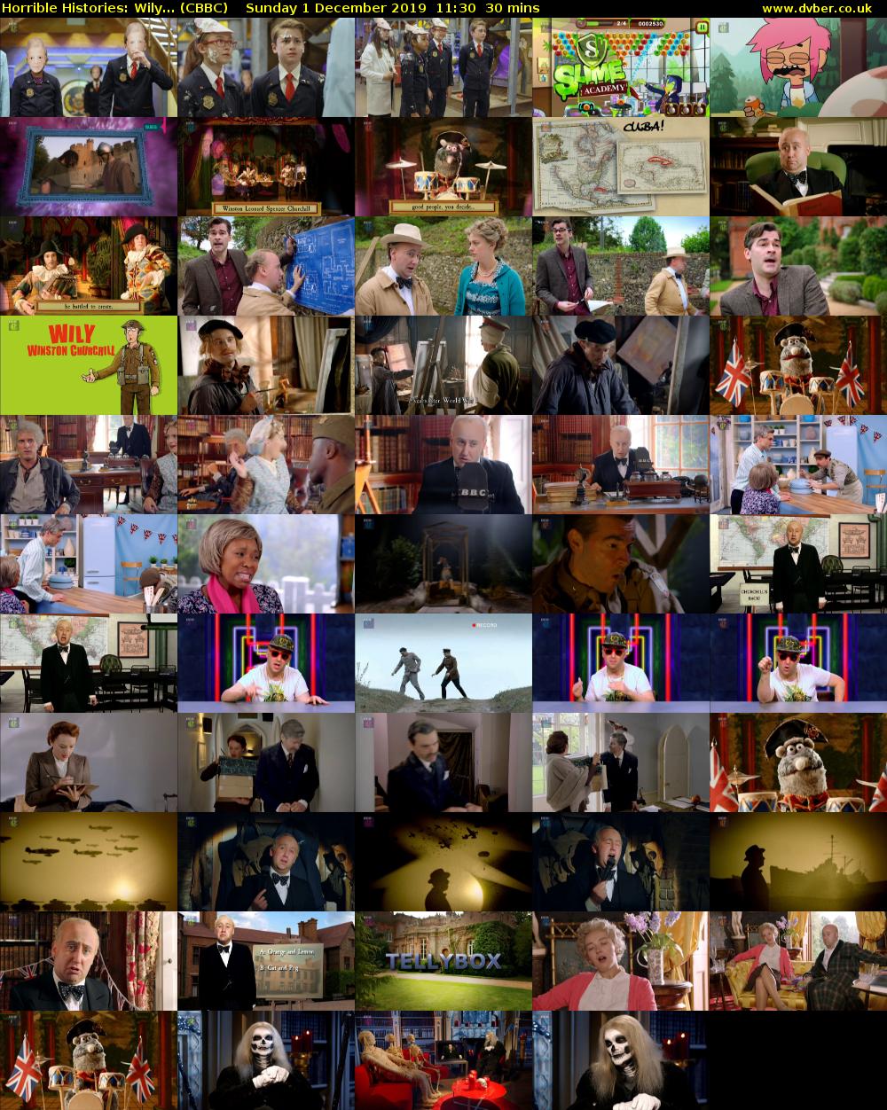Horrible Histories: Wily... (CBBC) Sunday 1 December 2019 11:30 - 12:00