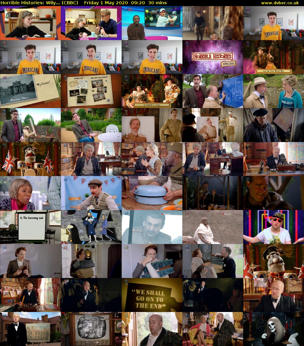 Horrible Histories: Wily... (CBBC) Friday 1 May 2020 09:20 - 09:50