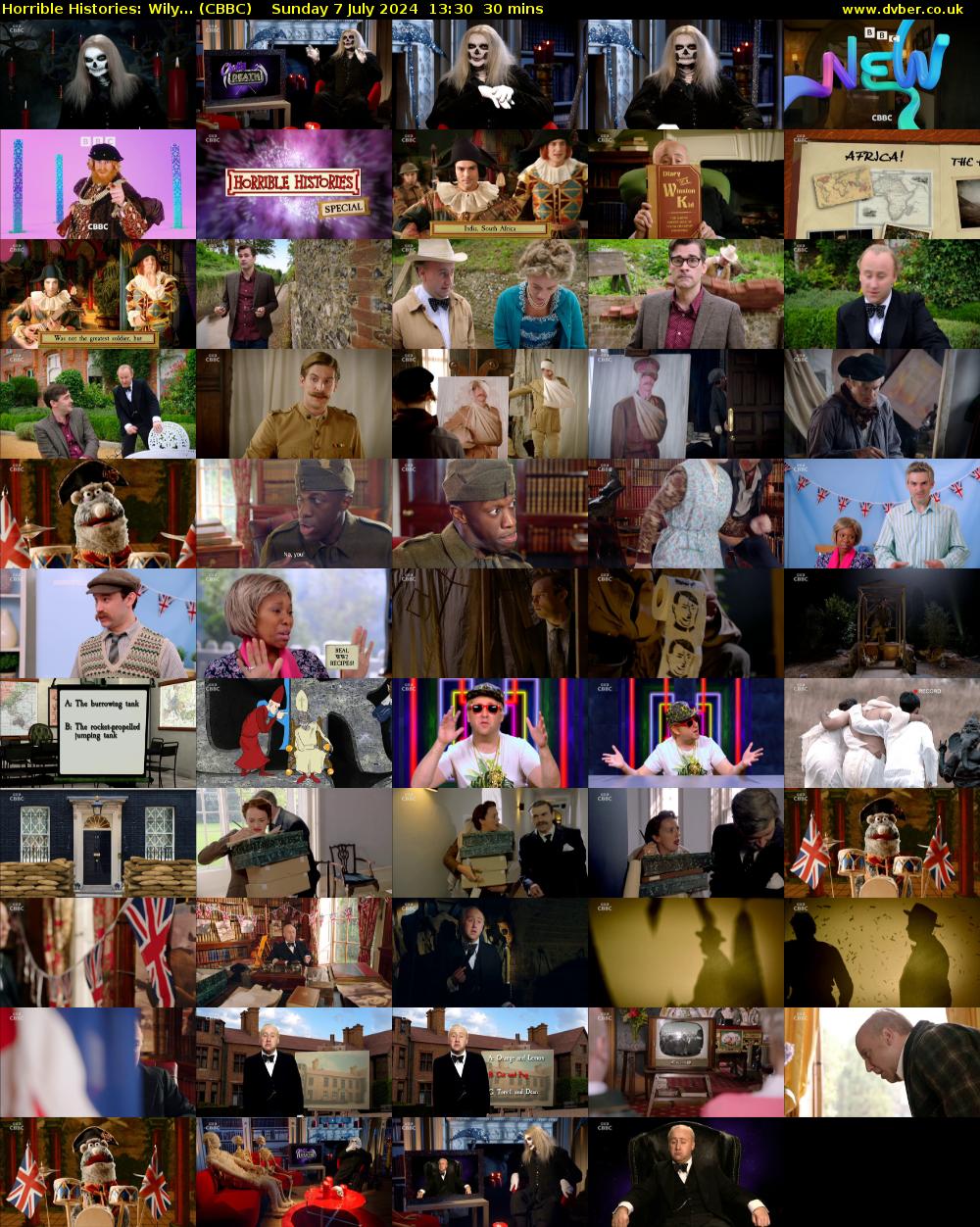 Horrible Histories: Wily... (CBBC) Sunday 7 July 2024 13:30 - 14:00