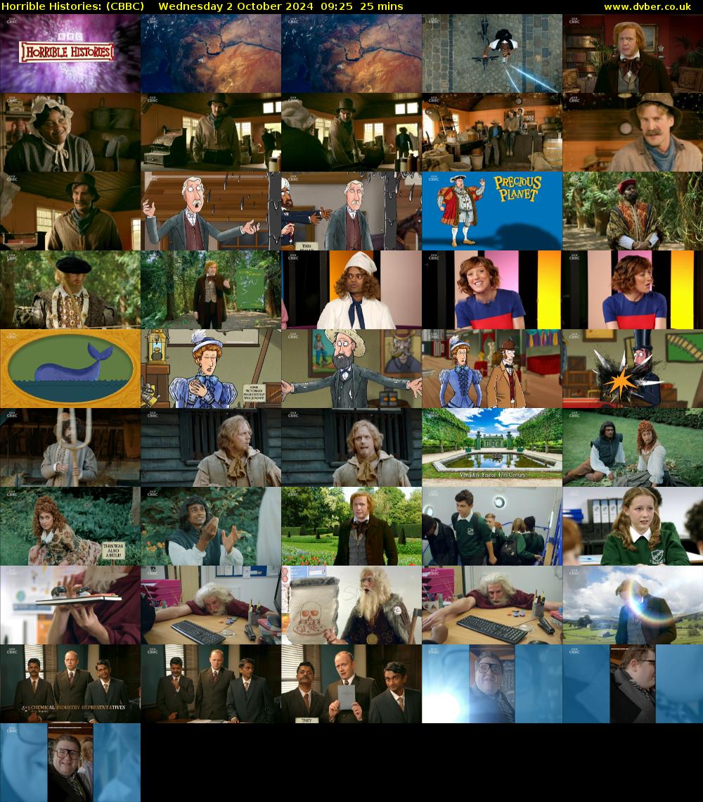 Horrible Histories: (CBBC) Wednesday 2 October 2024 09:25 - 09:50