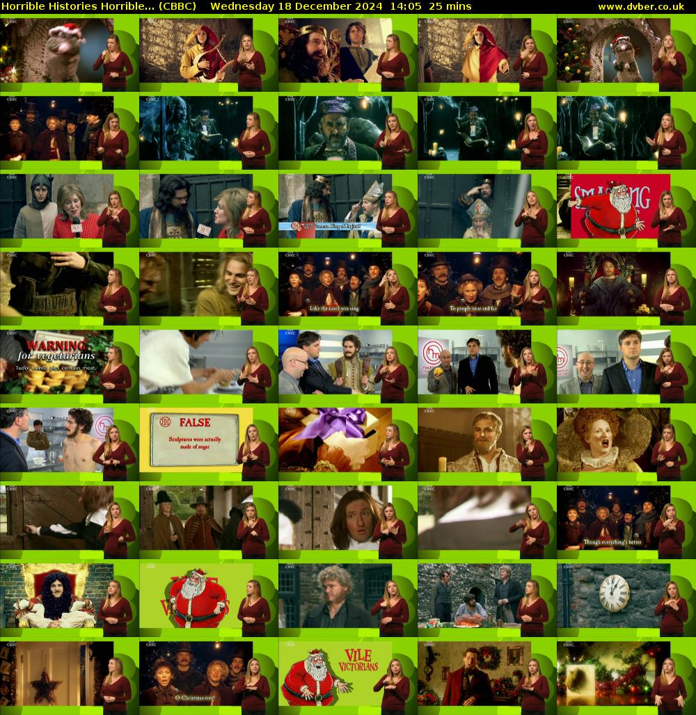 Horrible Histories Horrible... (CBBC) Wednesday 18 December 2024 14:05 - 14:30