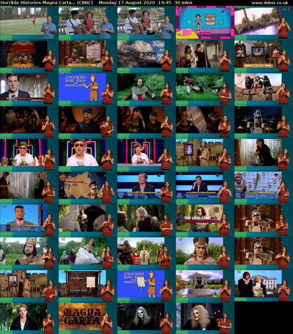 Horrible Histories Magna Carta... (CBBC) Monday 17 August 2020 14:45 - 15:15