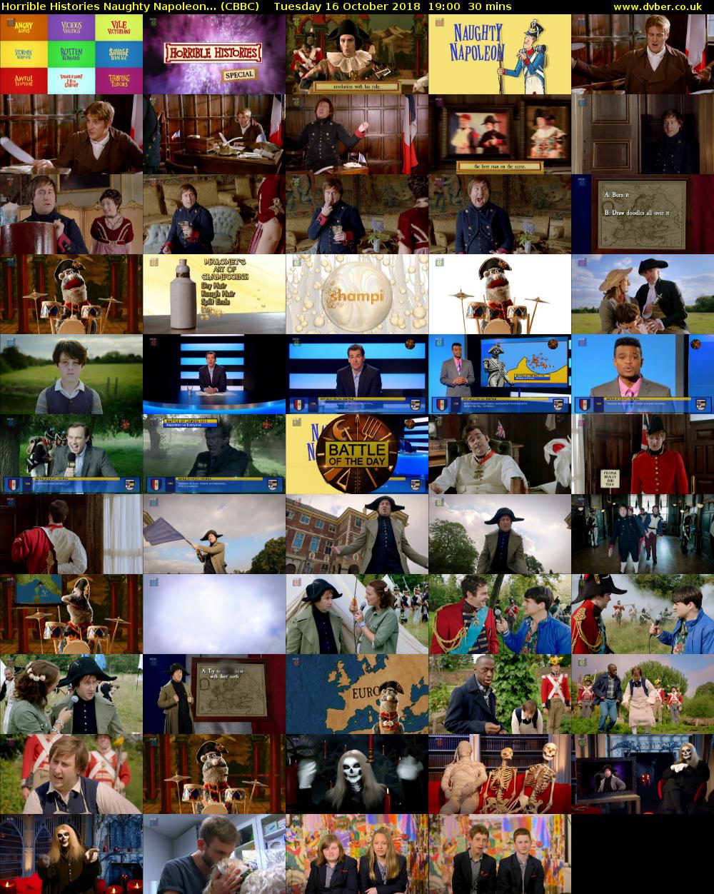 Horrible Histories Naughty Napoleon... (CBBC) Tuesday 16 October 2018 19:00 - 19:30