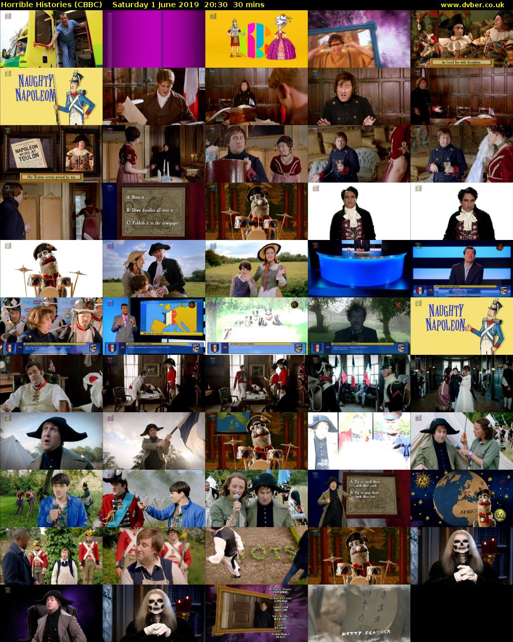 Horrible Histories (CBBC) Saturday 1 June 2019 20:30 - 21:00