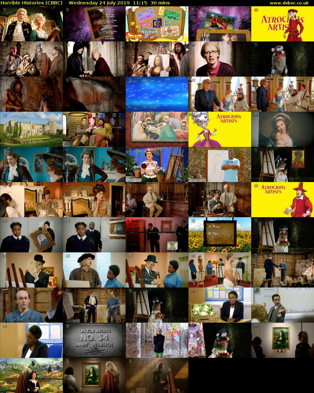 Horrible Histories (CBBC) Wednesday 24 July 2019 11:15 - 11:45