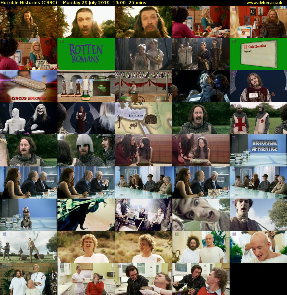 Horrible Histories (CBBC) Monday 29 July 2019 19:00 - 19:25