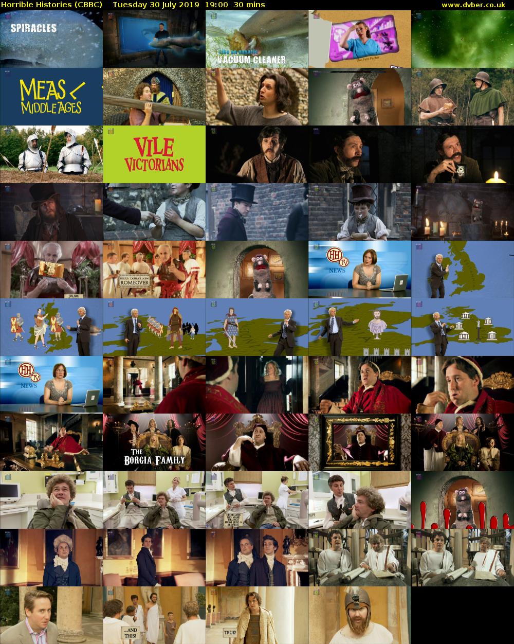 Horrible Histories (CBBC) Tuesday 30 July 2019 19:00 - 19:30