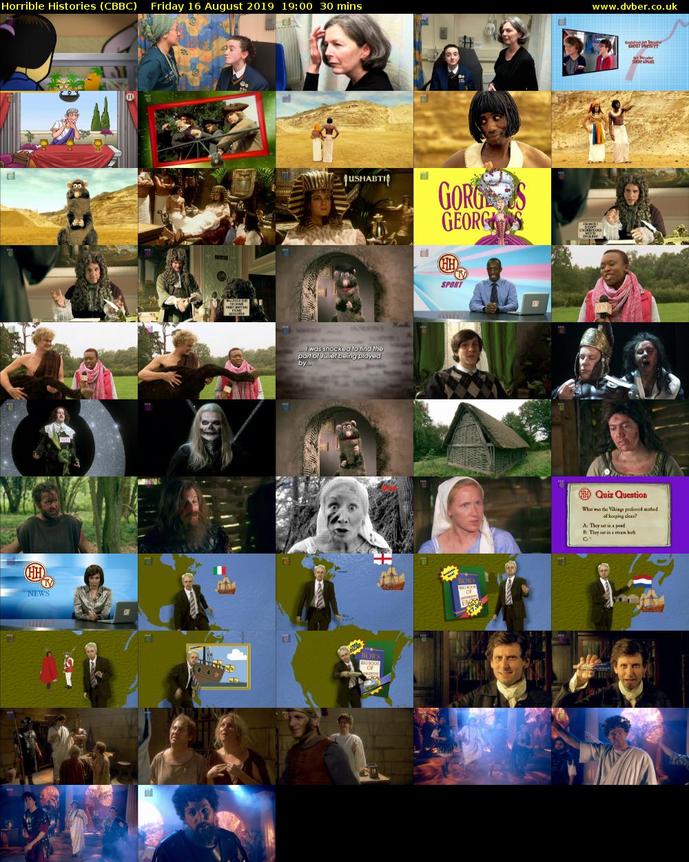 Horrible Histories (CBBC) Friday 16 August 2019 19:00 - 19:30