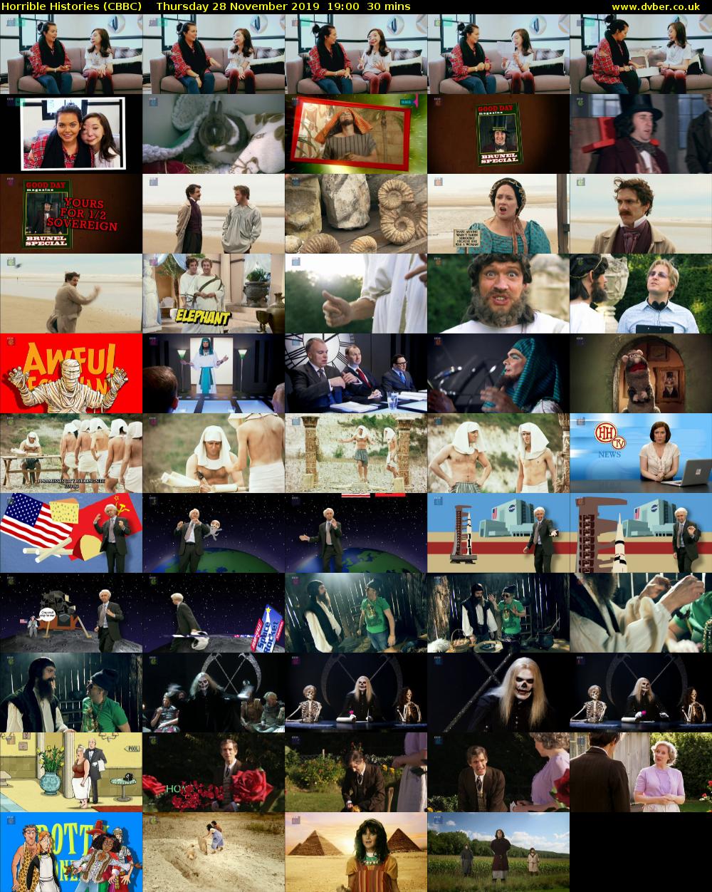 Horrible Histories (CBBC) Thursday 28 November 2019 19:00 - 19:30