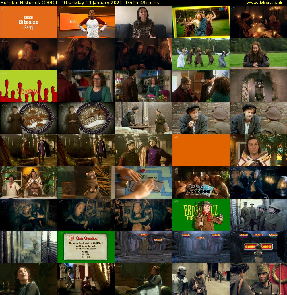 Horrible Histories (CBBC) Thursday 14 January 2021 10:15 - 10:40