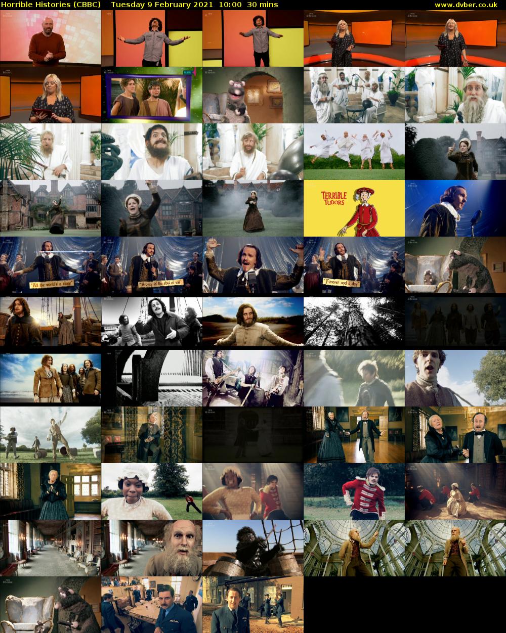 Horrible Histories (CBBC) Tuesday 9 February 2021 10:00 - 10:30