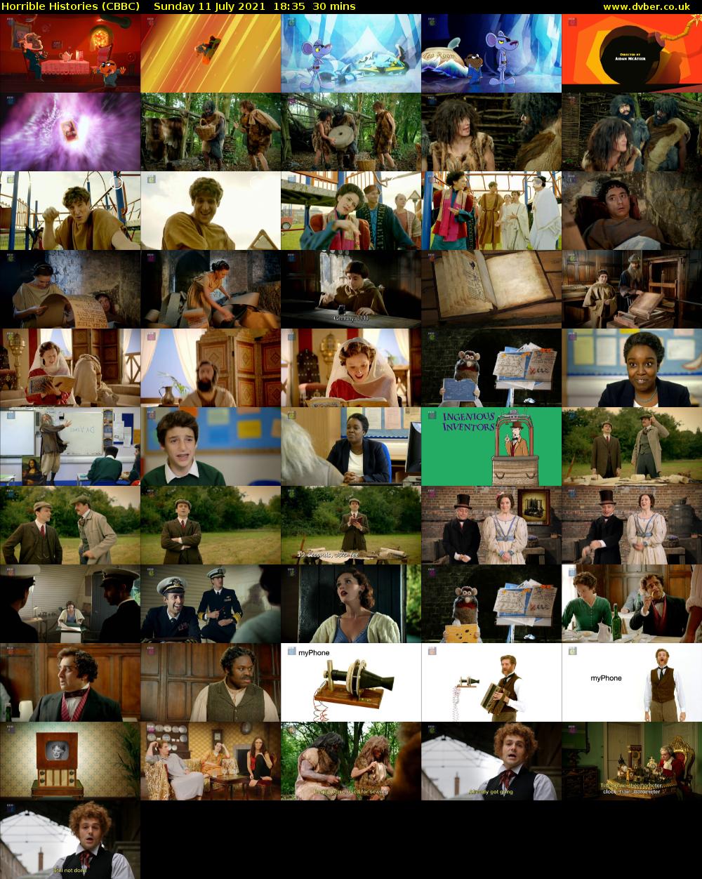 Horrible Histories (CBBC) Sunday 11 July 2021 18:35 - 19:05