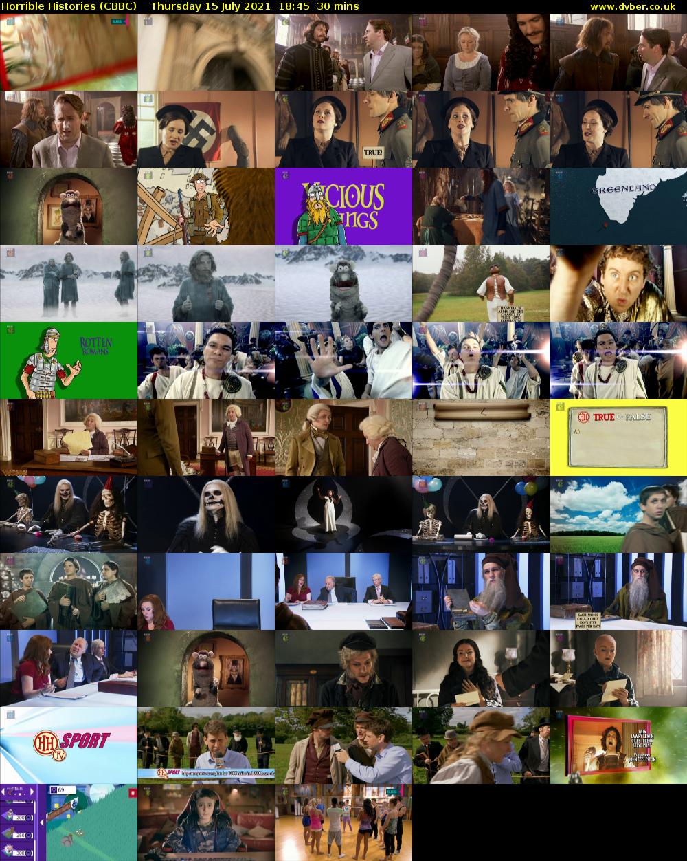 Horrible Histories (CBBC) Thursday 15 July 2021 18:45 - 19:15