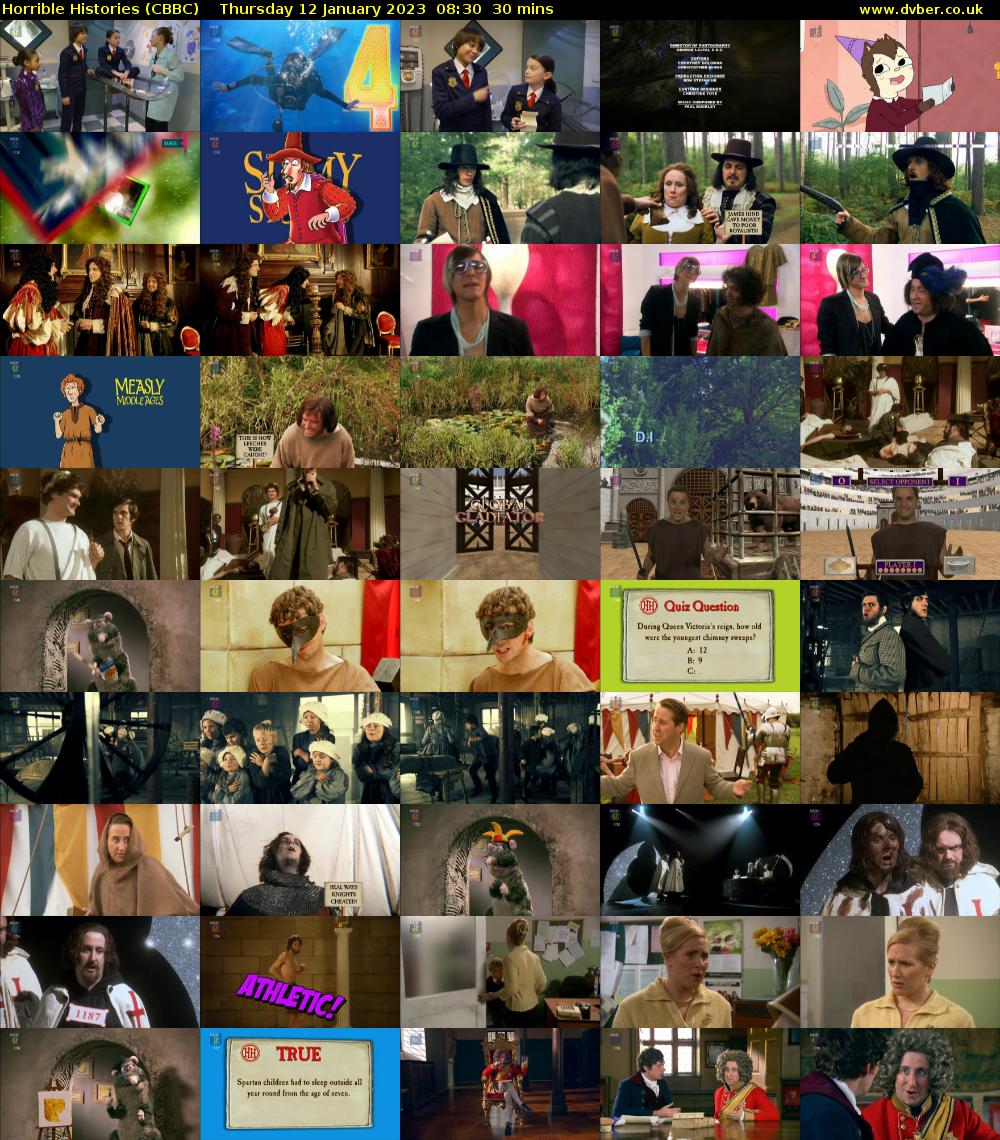 Horrible Histories (CBBC) Thursday 12 January 2023 08:30 - 09:00