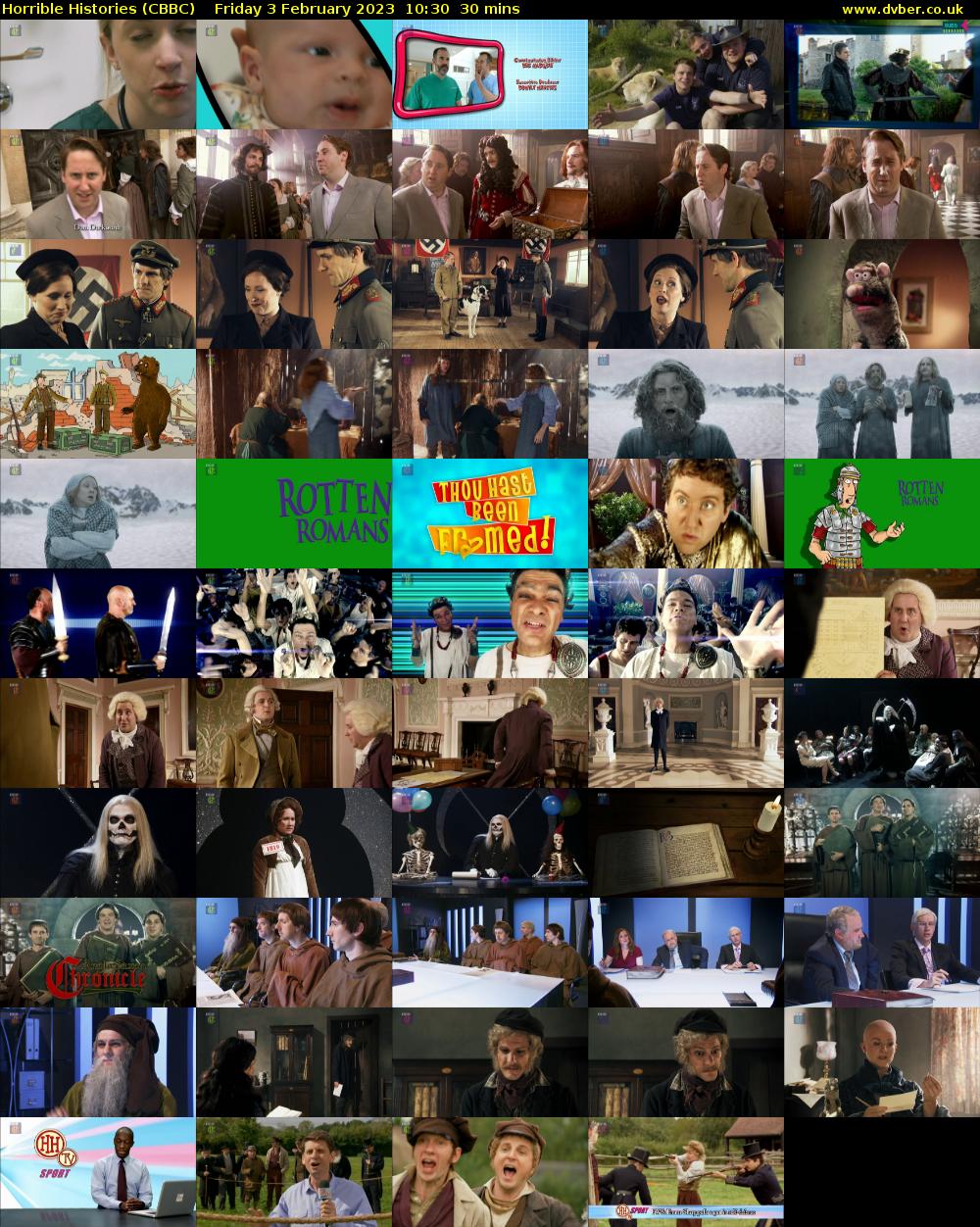 Horrible Histories (CBBC) Friday 3 February 2023 10:30 - 11:00