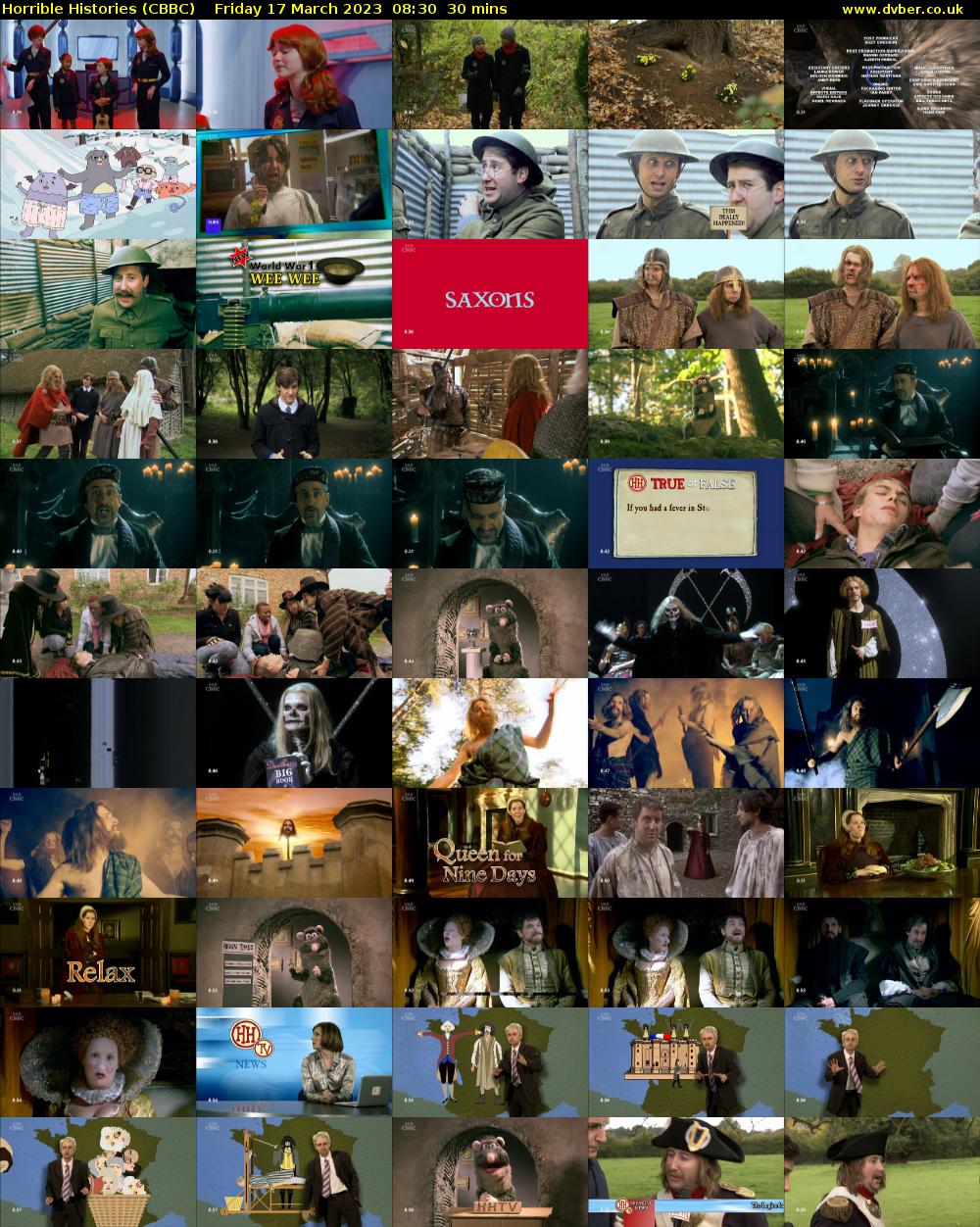 Horrible Histories (CBBC) Friday 17 March 2023 08:30 - 09:00