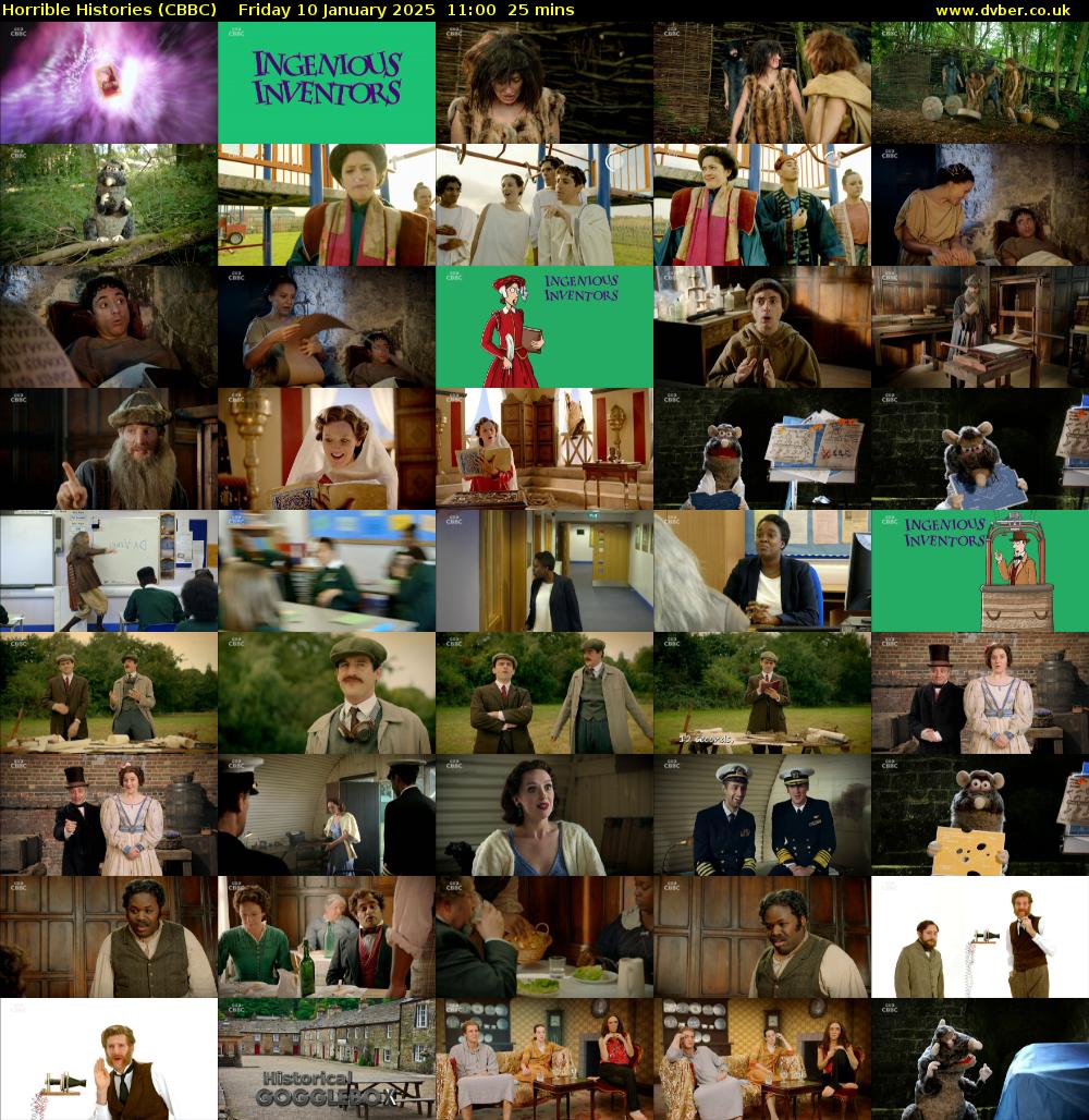 Horrible Histories (CBBC) Friday 10 January 2025 11:00 - 11:25