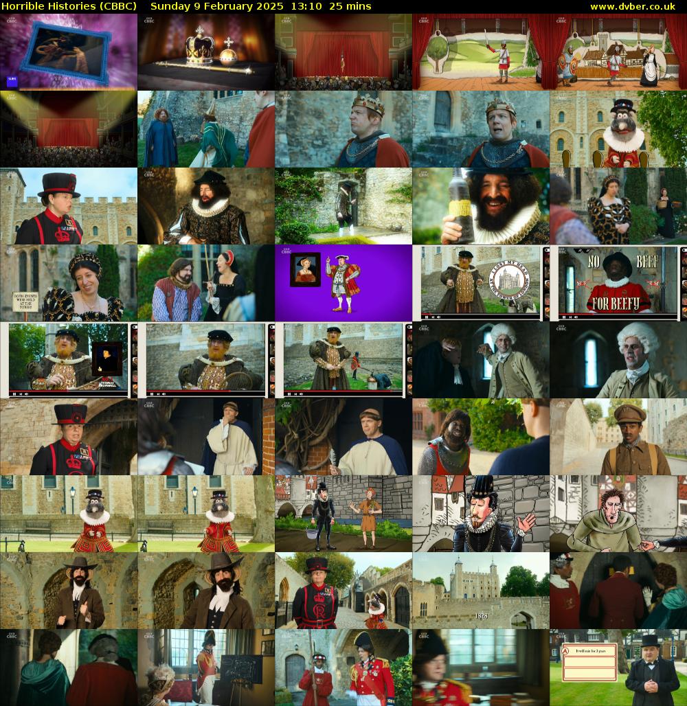 Horrible Histories (CBBC) Sunday 9 February 2025 13:10 - 13:35