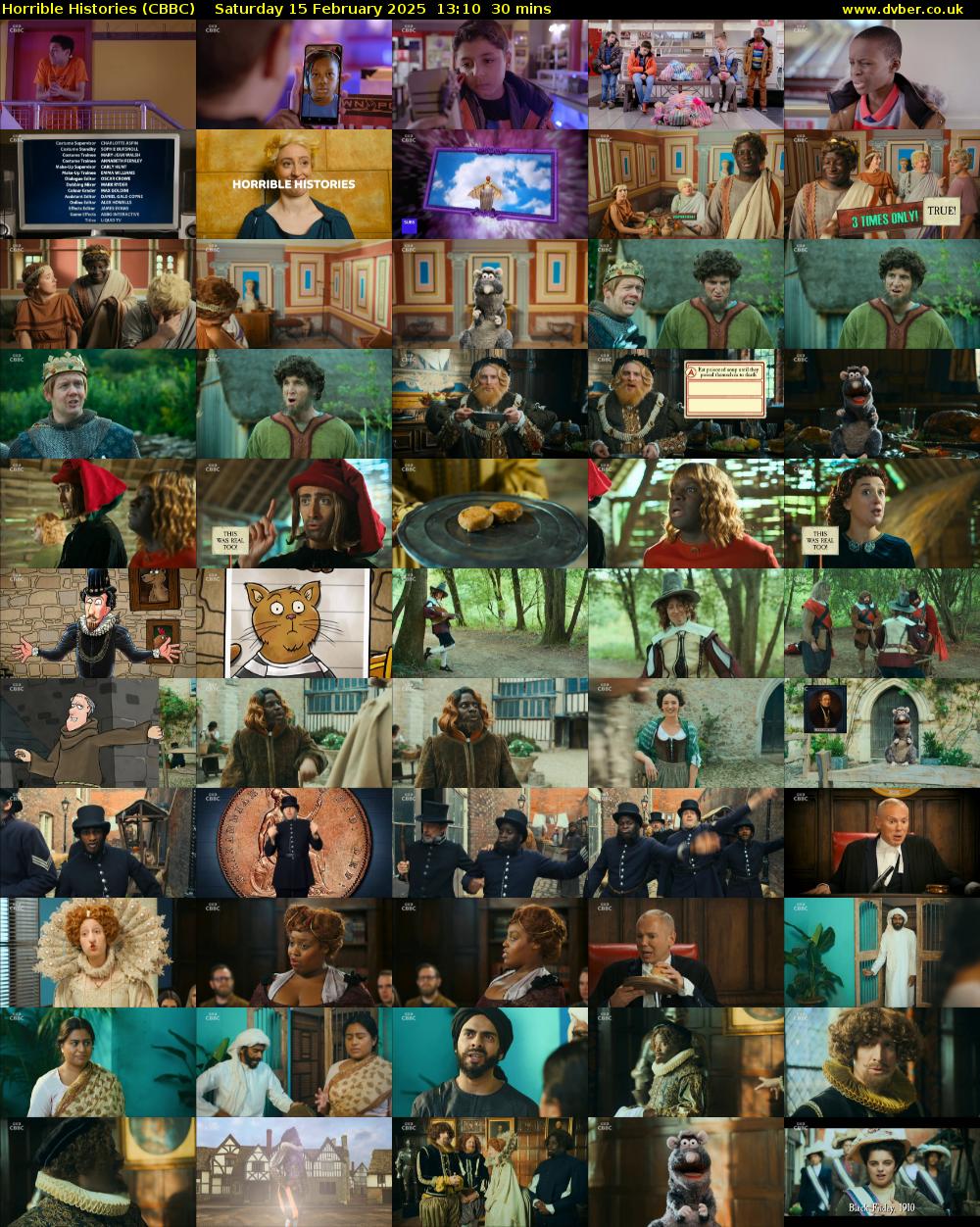 Horrible Histories (CBBC) Saturday 15 February 2025 13:10 - 13:40