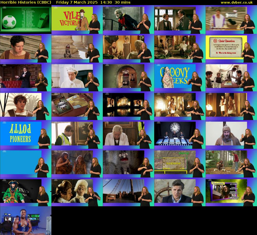 Horrible Histories (CBBC) Friday 7 March 2025 14:30 - 15:00