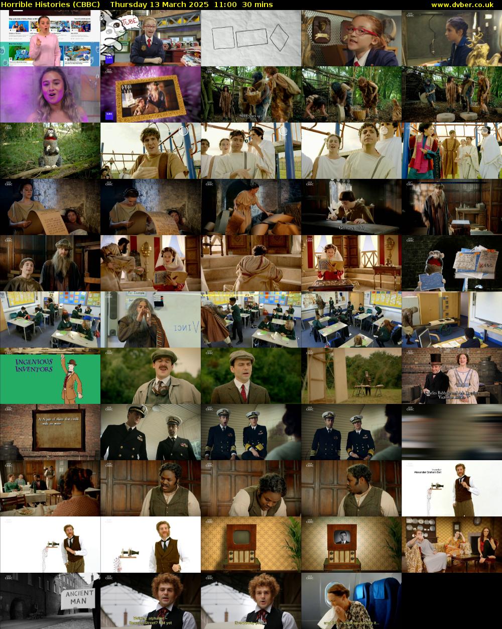 Horrible Histories (CBBC) Thursday 13 March 2025 11:00 - 11:30