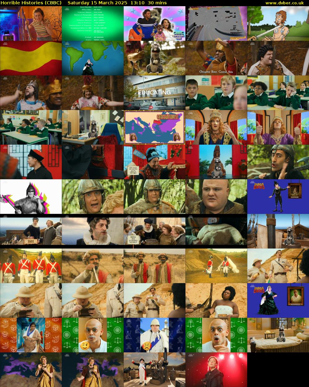Horrible Histories (CBBC) Saturday 15 March 2025 13:10 - 13:40