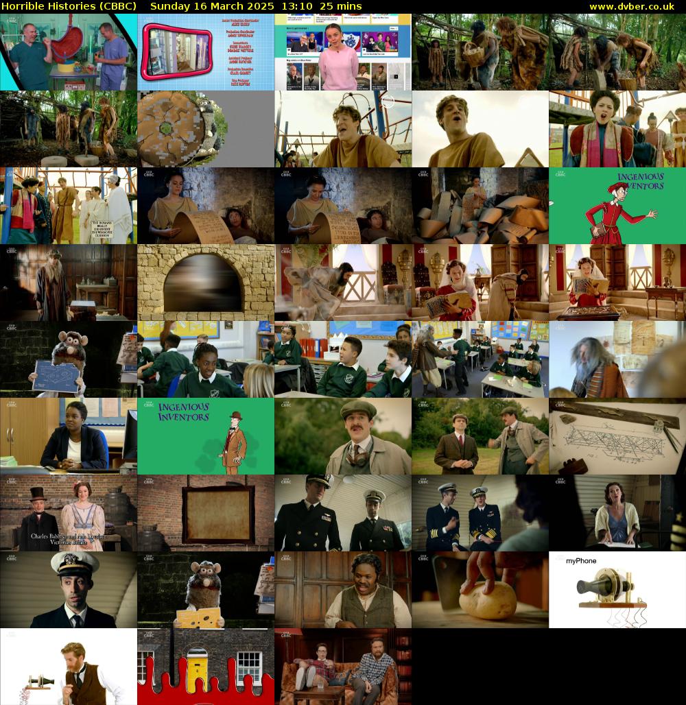 Horrible Histories (CBBC) Sunday 16 March 2025 13:10 - 13:35