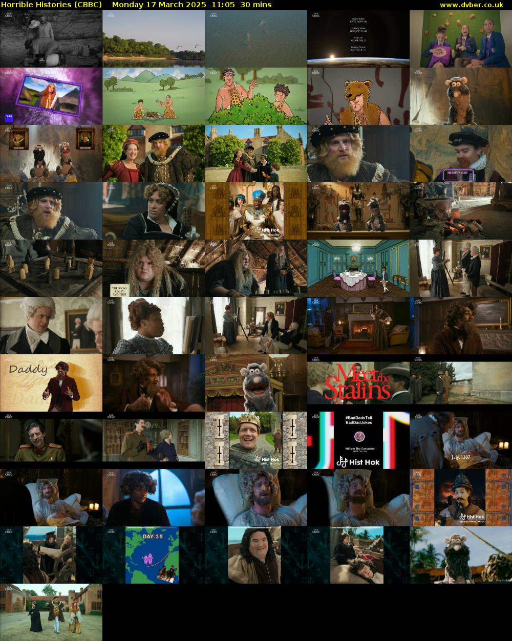 Horrible Histories (CBBC) Monday 17 March 2025 11:05 - 11:35