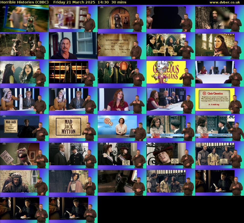 Horrible Histories (CBBC) Friday 21 March 2025 14:30 - 15:00
