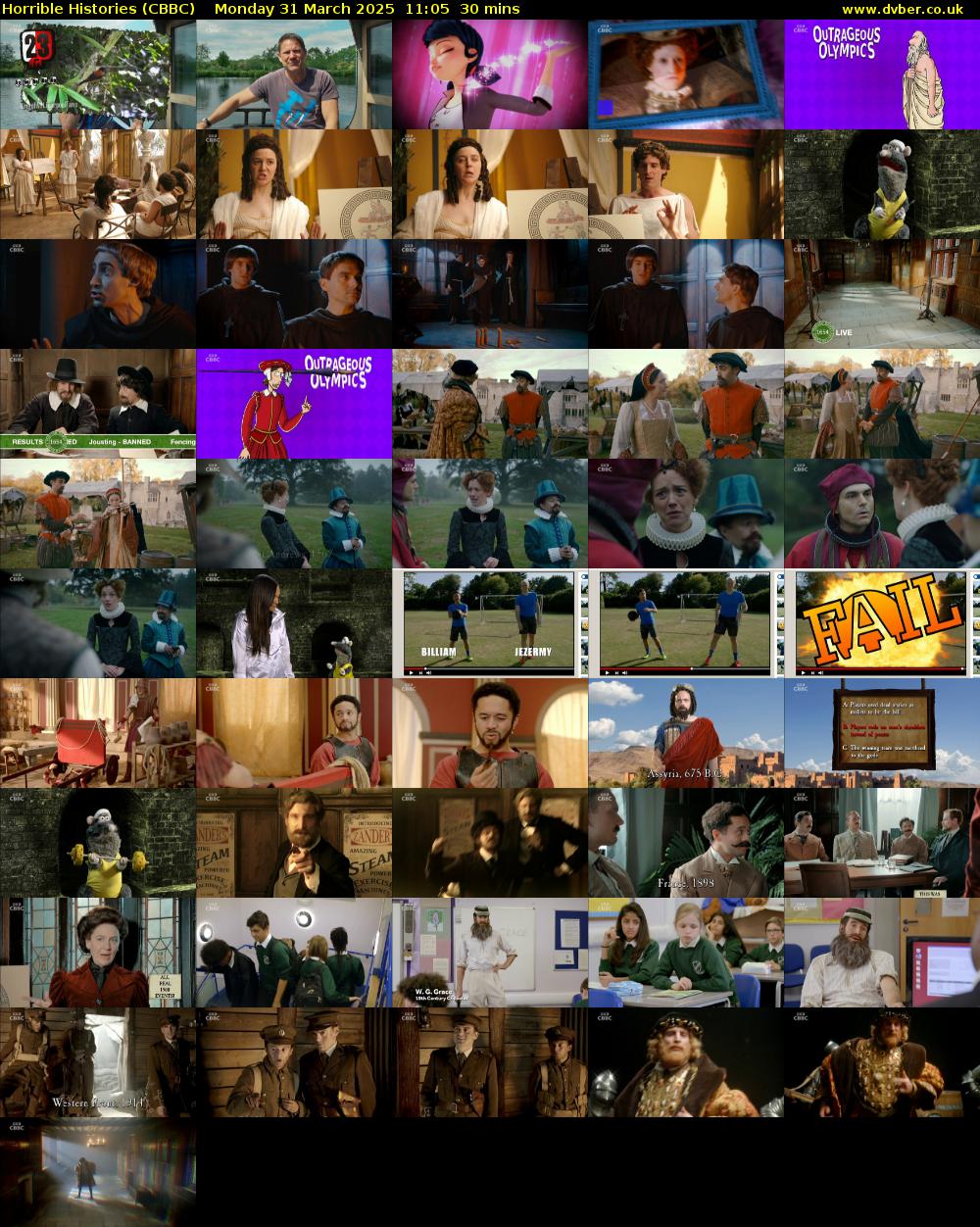 Horrible Histories (CBBC) Monday 31 March 2025 11:05 - 11:35
