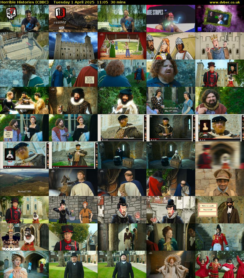 Horrible Histories (CBBC) Tuesday 1 April 2025 11:05 - 11:35
