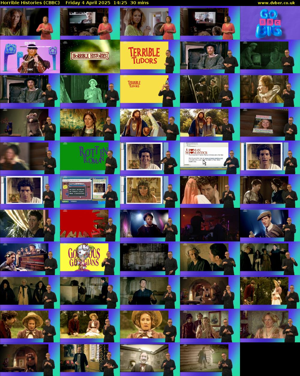 Horrible Histories (CBBC) Friday 4 April 2025 14:25 - 14:55