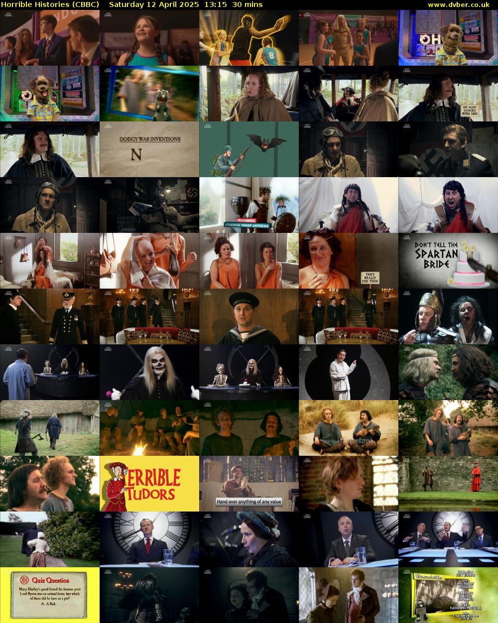 Horrible Histories (CBBC) Saturday 12 April 2025 13:15 - 13:45