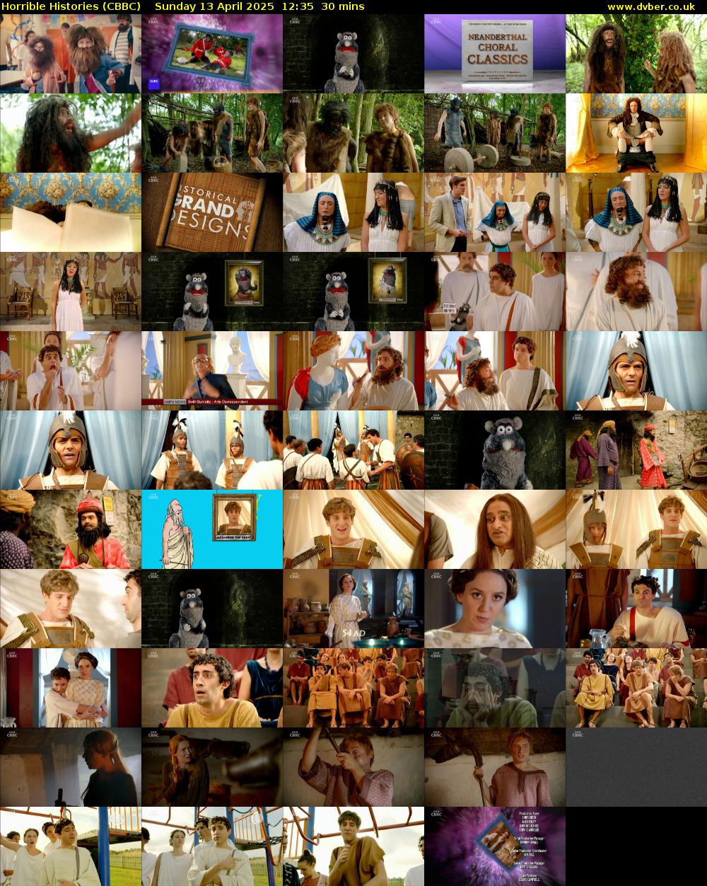 Horrible Histories (CBBC) Sunday 13 April 2025 12:35 - 13:05