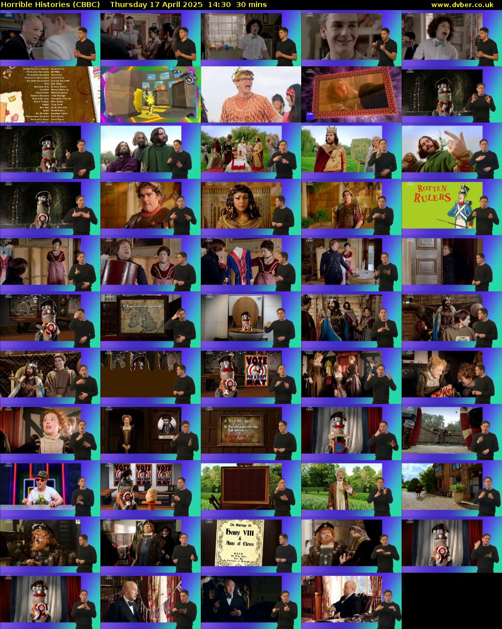 Horrible Histories (CBBC) Thursday 17 April 2025 14:30 - 15:00