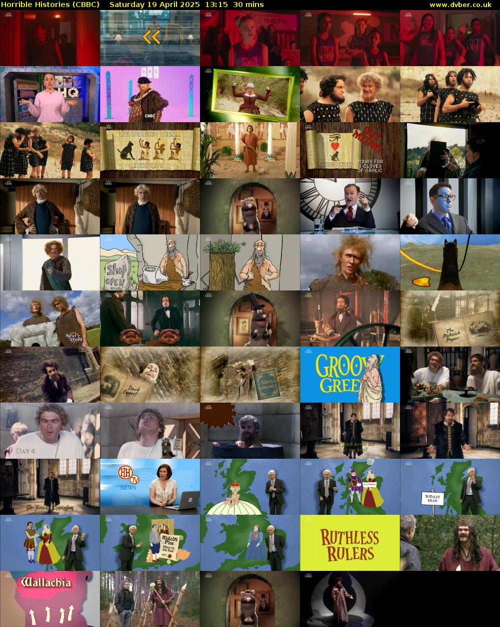 Horrible Histories (CBBC) Saturday 19 April 2025 13:15 - 13:45