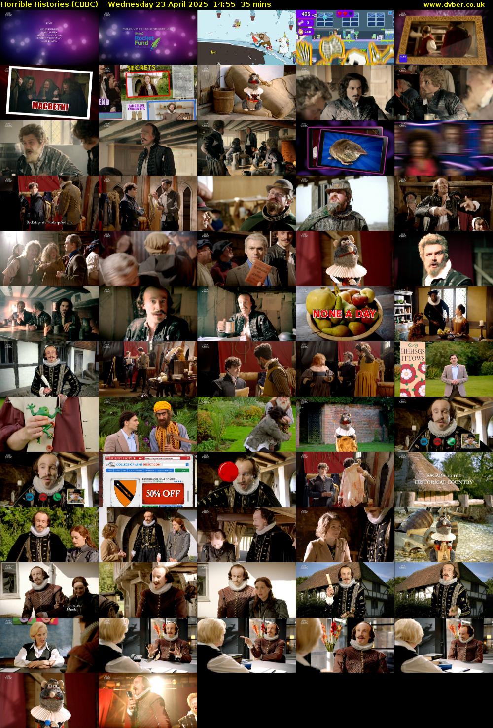 Horrible Histories (CBBC) Wednesday 23 April 2025 14:55 - 15:30