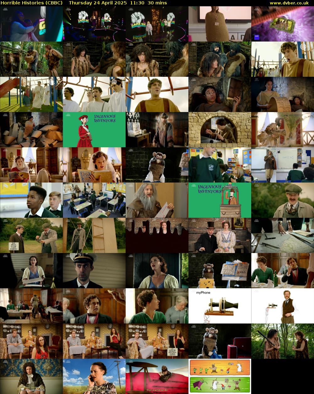 Horrible Histories (CBBC) Thursday 24 April 2025 11:30 - 12:00
