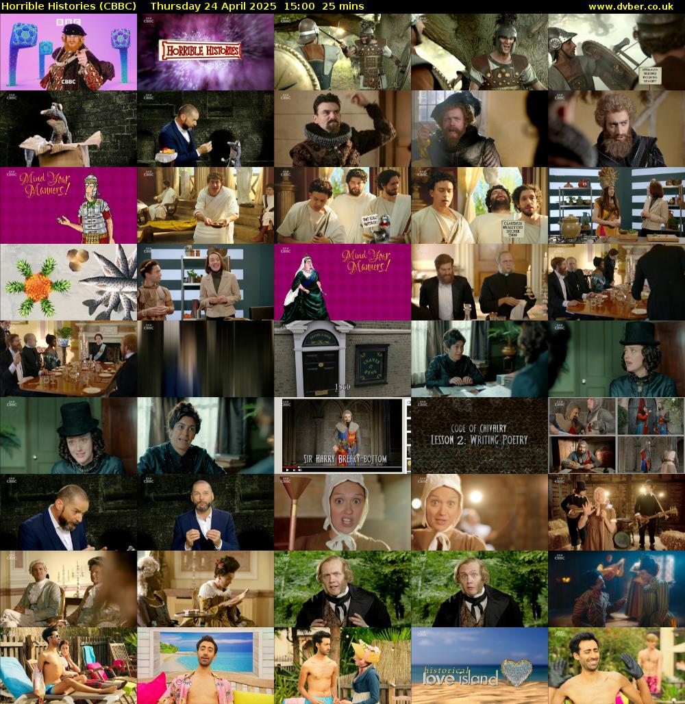 Horrible Histories (CBBC) Thursday 24 April 2025 15:00 - 15:25
