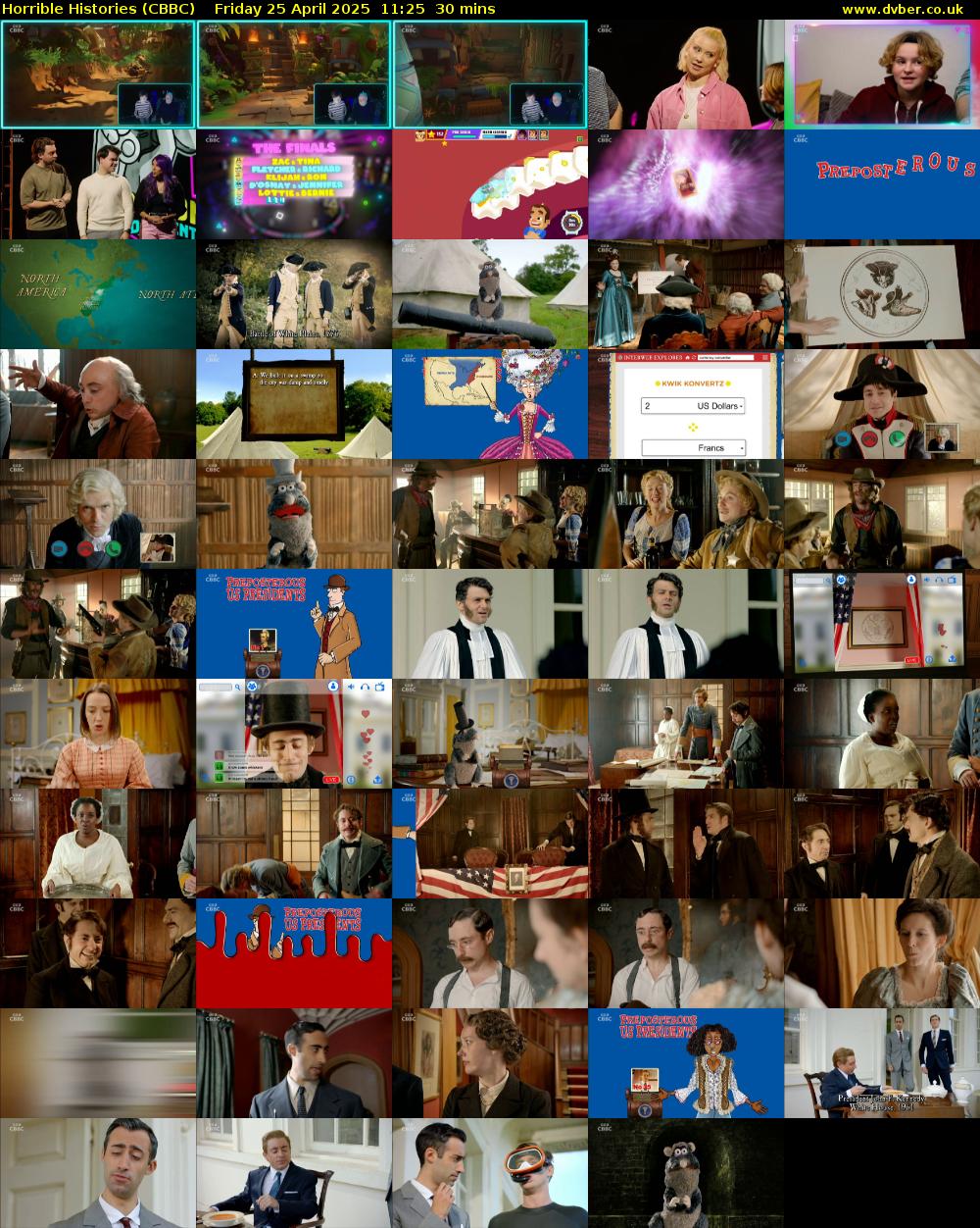 Horrible Histories (CBBC) Friday 25 April 2025 11:25 - 11:55