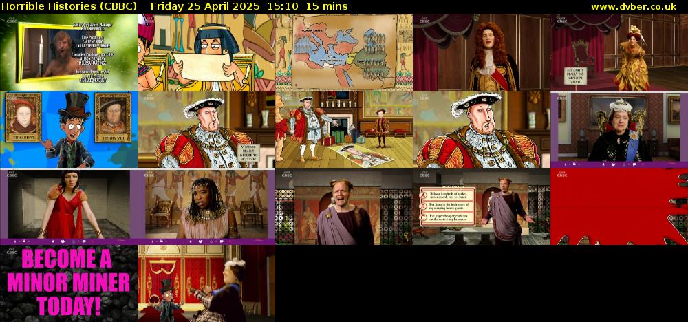Horrible Histories (CBBC) Friday 25 April 2025 15:10 - 15:25